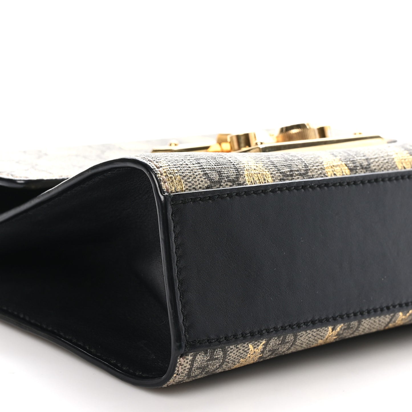 GG Supreme Monogram Bees Small Padlock Shoulder Bag Black