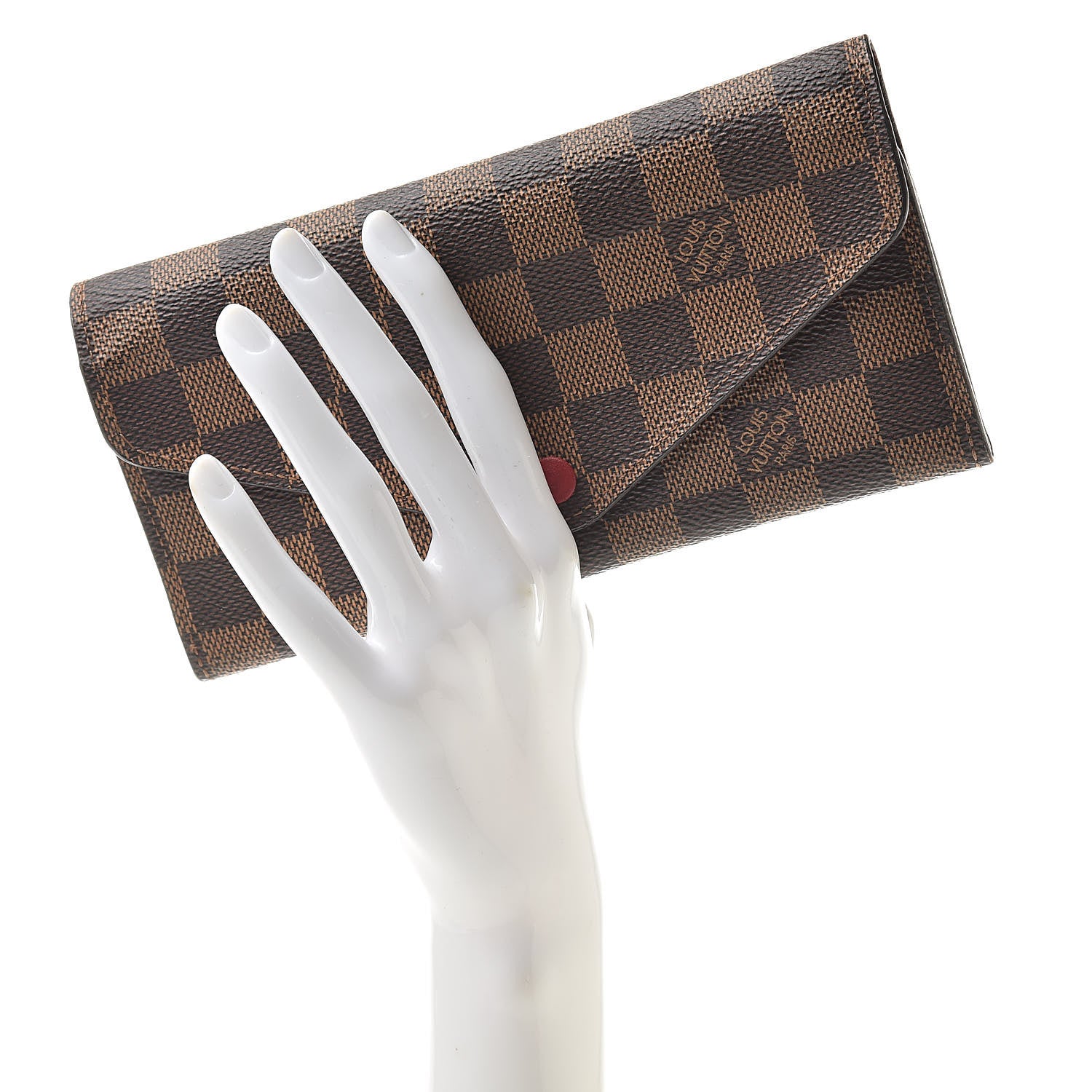 Louis Vuitton Damier Ebene Josephine Wallet Red 2 of 10