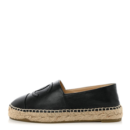 Chanel Lambskin CC Espadrilles 36 Black 1 of 9