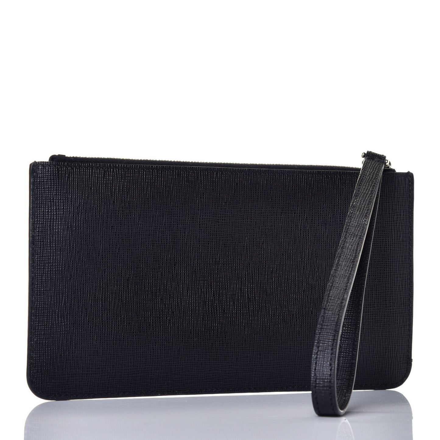 Vitello Elite Mink Fur Studded Karlito Zip Pouch Black