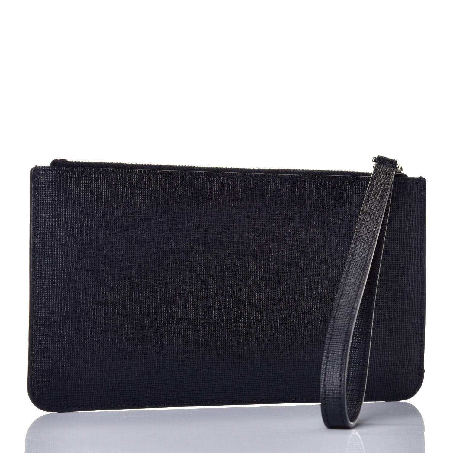 Fendi Vitello Elite Mink Fur Studded Karlito Zip Pouch Black 3 of 9