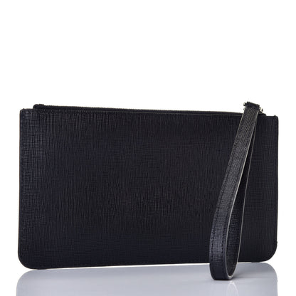Fendi Vitello Elite Mink Fur Studded Karlito Zip Pouch Black 3 of 9