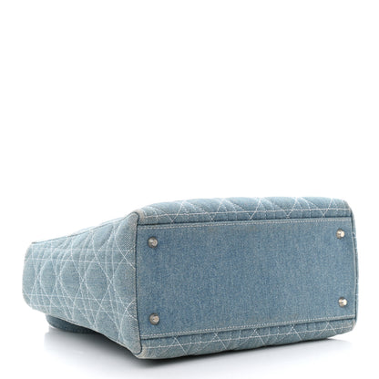 Christian Dior Denim Cannage Medium Lady Dior Light Blue 4 of 10