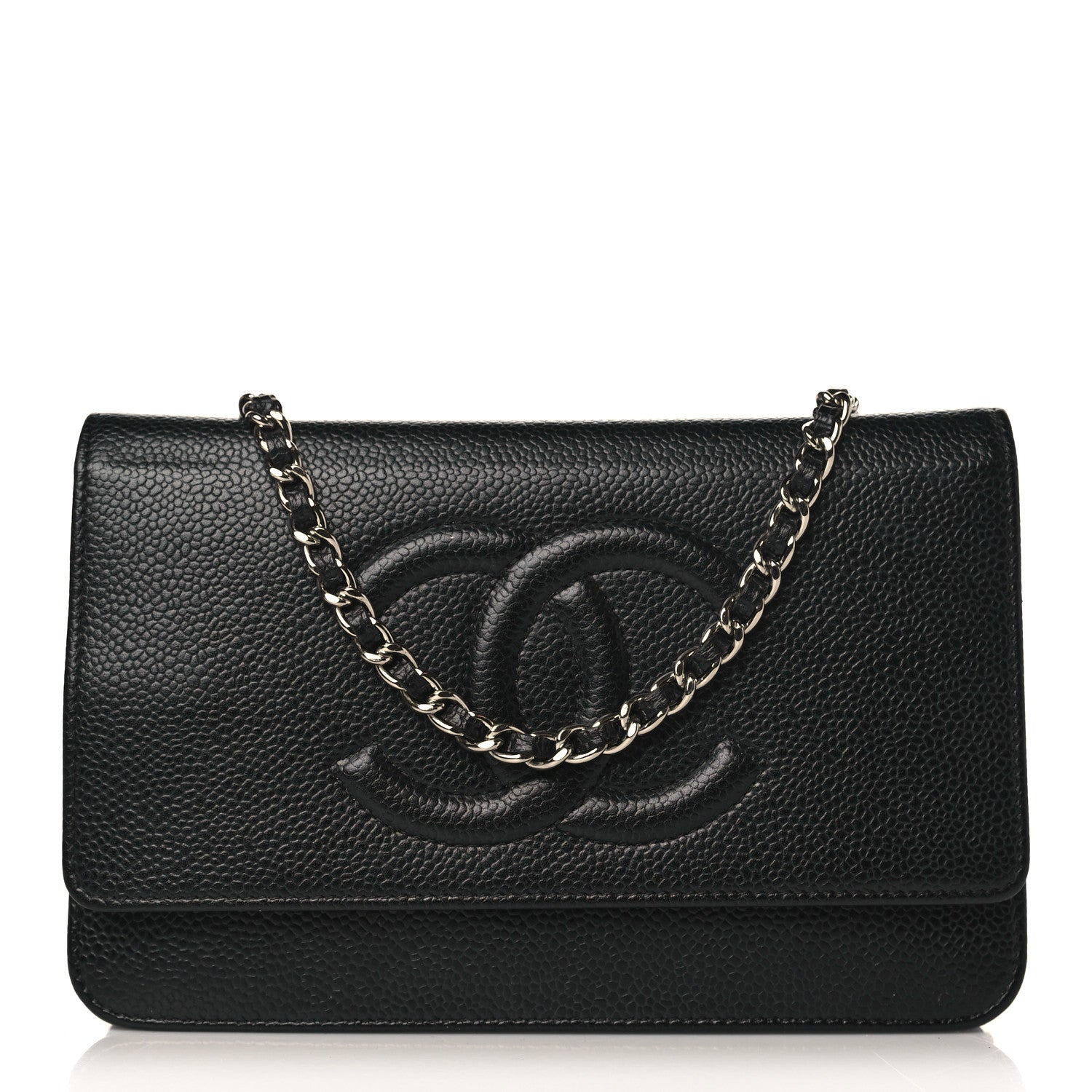 Chanel Caviar Timeless CC Wallet On Chain WOC Black 1 of 14