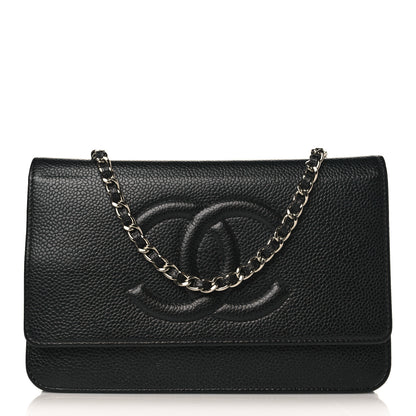 Chanel Caviar Timeless CC Wallet On Chain WOC Black 1 of 14