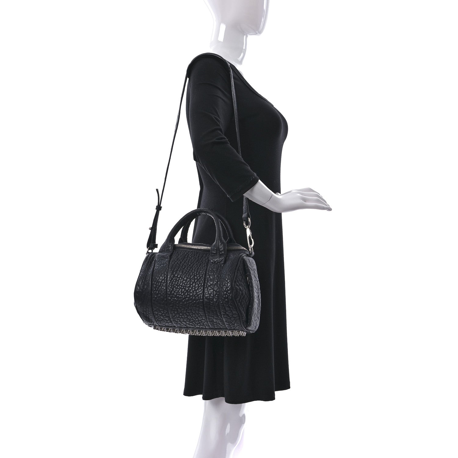 Alexander Wang Pebbled Lambskin Mini Rockie Navy Silver Hardware 2 of 8