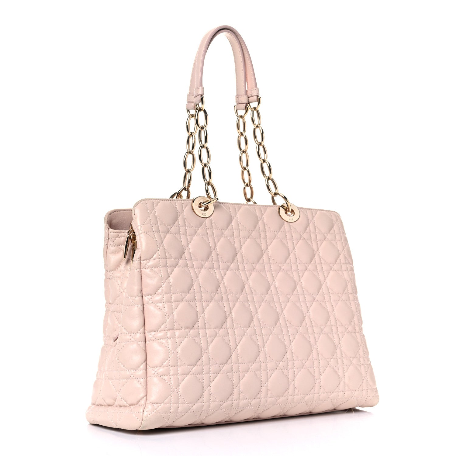 Christian Dior Lambskin Cannage Large Dior Soft Shopping Tote Beige Light Pink 3 of 25