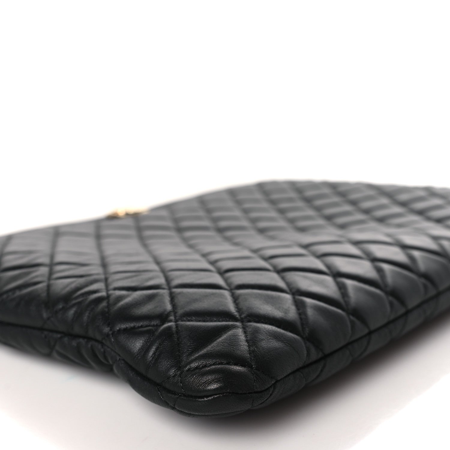 Chanel Lambskin Quilted Large Boy Cosmetic Case Black 8 of 9