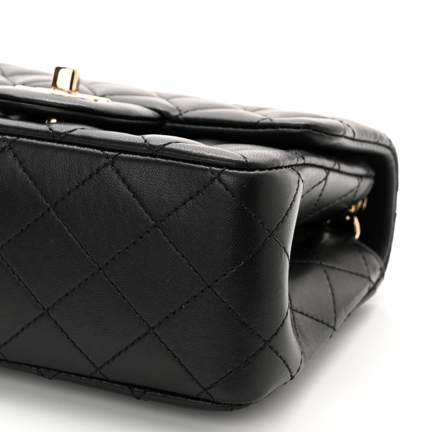 Chanel Lambskin Quilted Enamel Mini Pearl Crush Flap Black 10 of 11