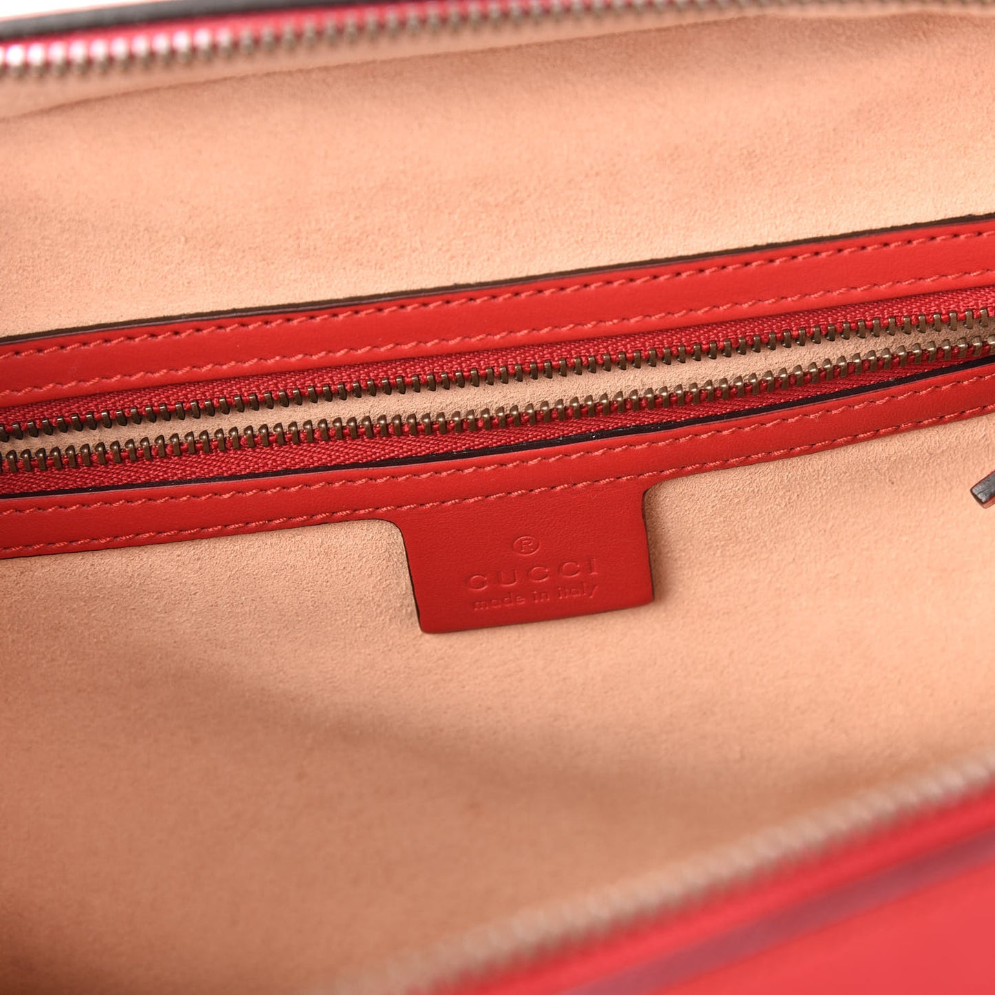 Calfskin Matelasse Sylvie Web Small GG Marmont Top Handle Shoulder Bag Hibiscus Red