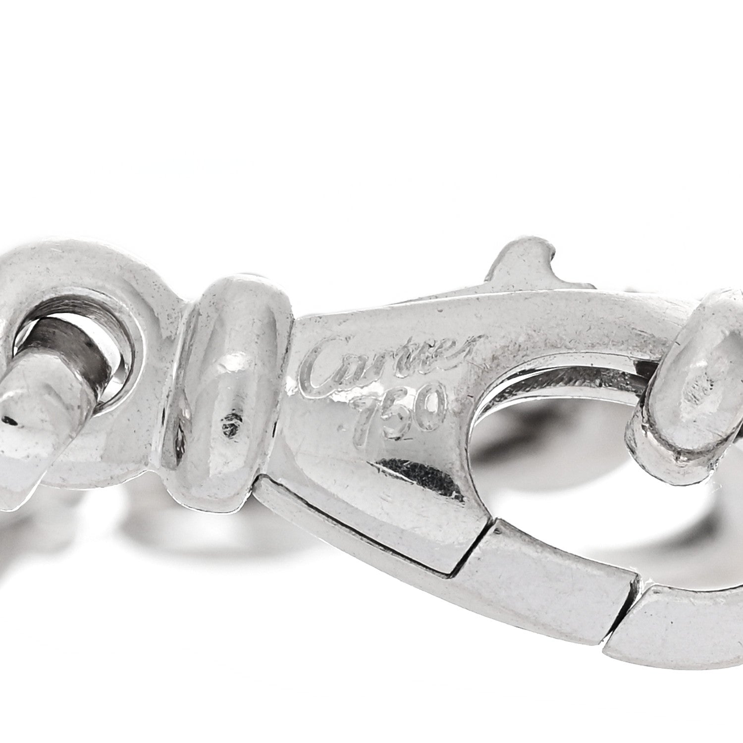Cartier 18K White Gold Diamond Emerald Double C Penelope Elephant Charm Bracelet 3 of 4