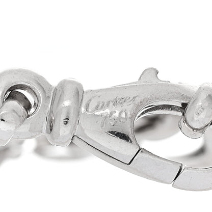 Cartier 18K White Gold Diamond Emerald Double C Penelope Elephant Charm Bracelet 3 of 4