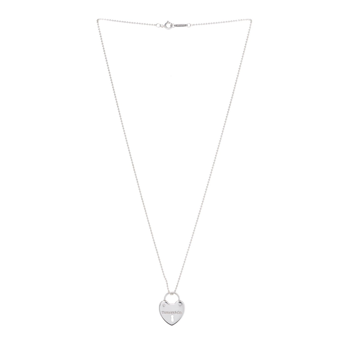 Sterling Silver Heart Lock Pendant Chain Necklace