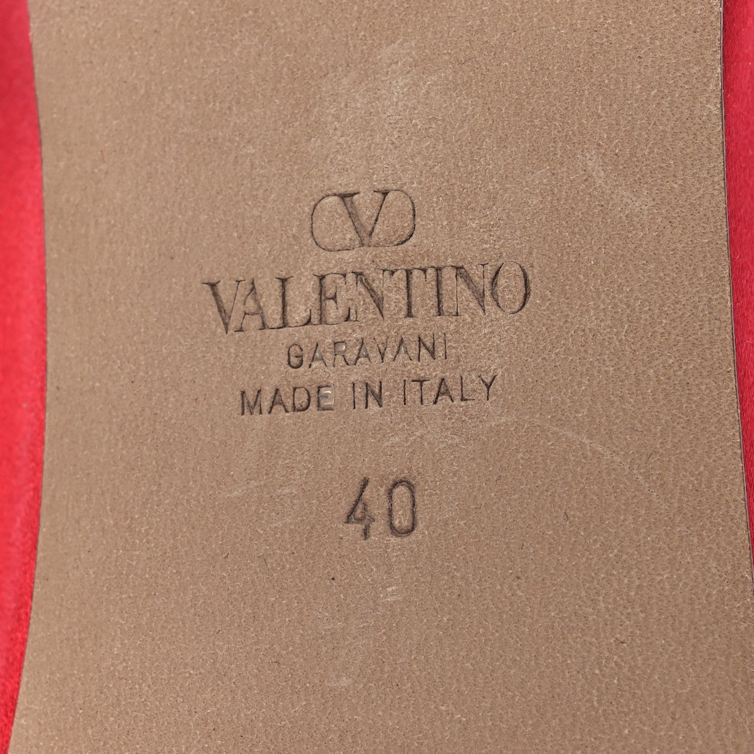 Valentino Garavani Satin Nappa Rockstud Ballerina Flats 40 Rouge Pur 8 of 11