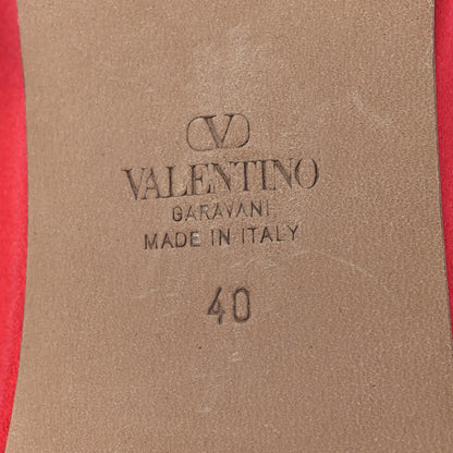 Valentino Garavani Satin Nappa Rockstud Ballerina Flats 40 Rouge Pur 8 of 11