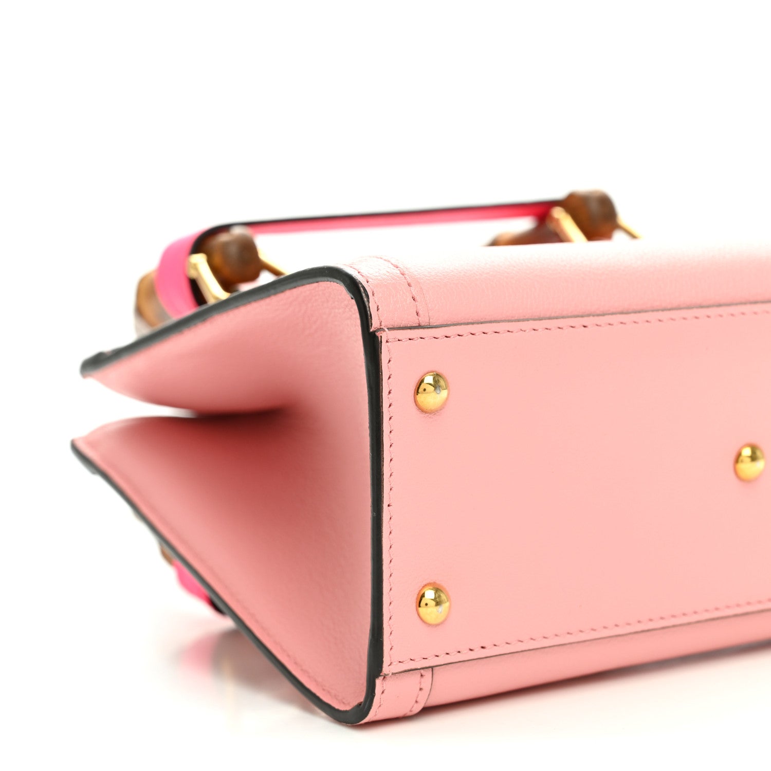 Gucci Wonka Grain Calfskin Mini Diana Tote Bag Wild Rose Fuxia Fluo 9 of 12