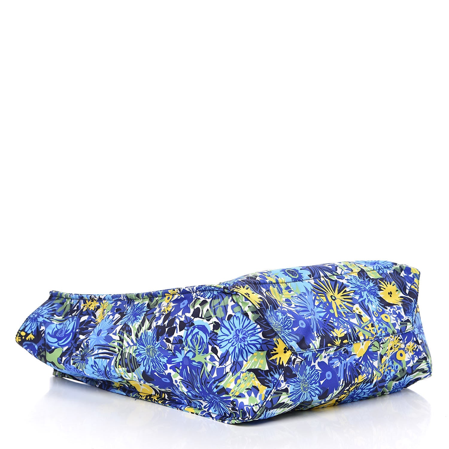 Prada Tessuto Nylon Saffiano Floral Print Tote Bluette Dis Primule 4 of 9