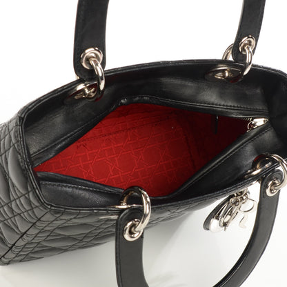 Christian Dior Lambskin Cannage Medium Lady Dior Black 7 of 17