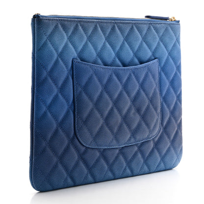 Chanel Caviar Ombre Medium Cosmetic Case Blue 3 of 8