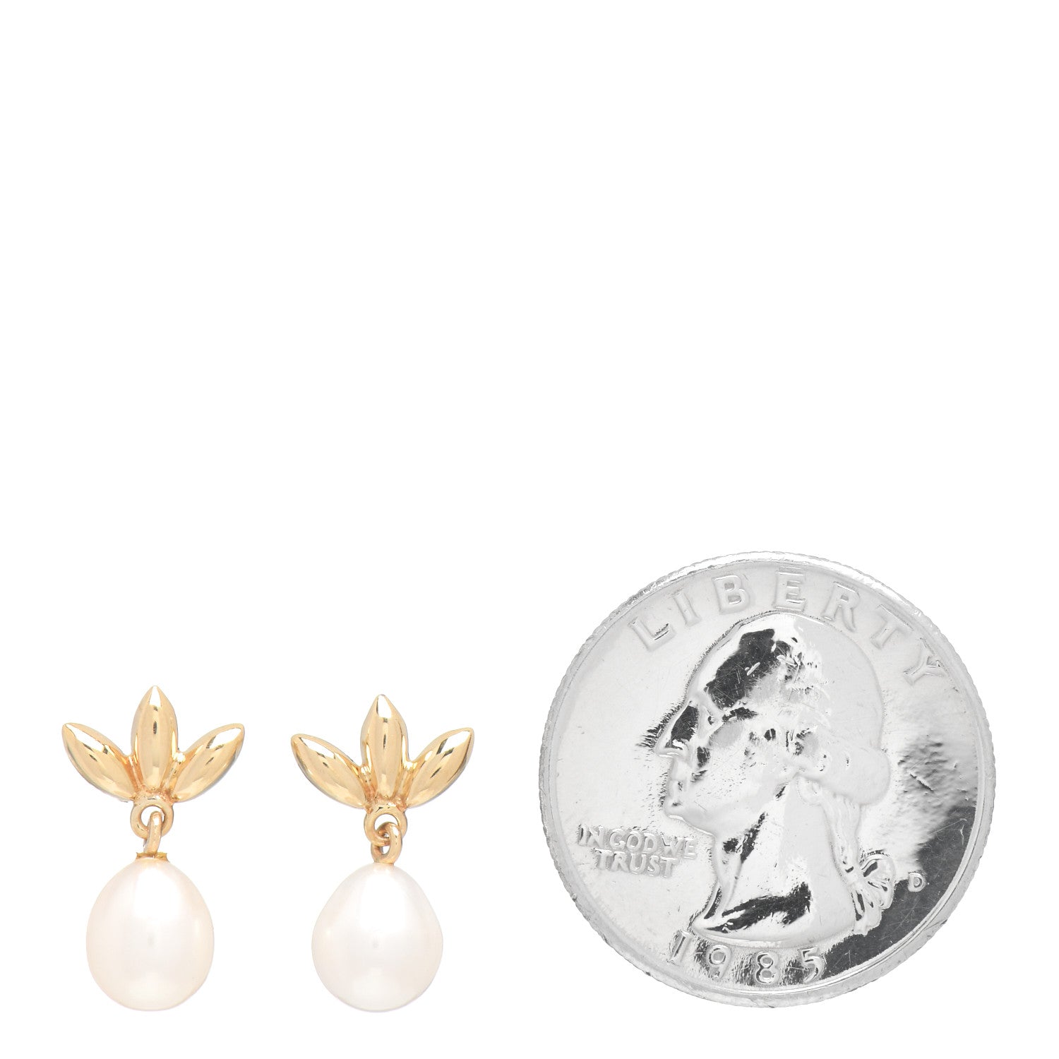 Tiffany 18K Yellow Gold Pearl Flower Earrings 2 of 5
