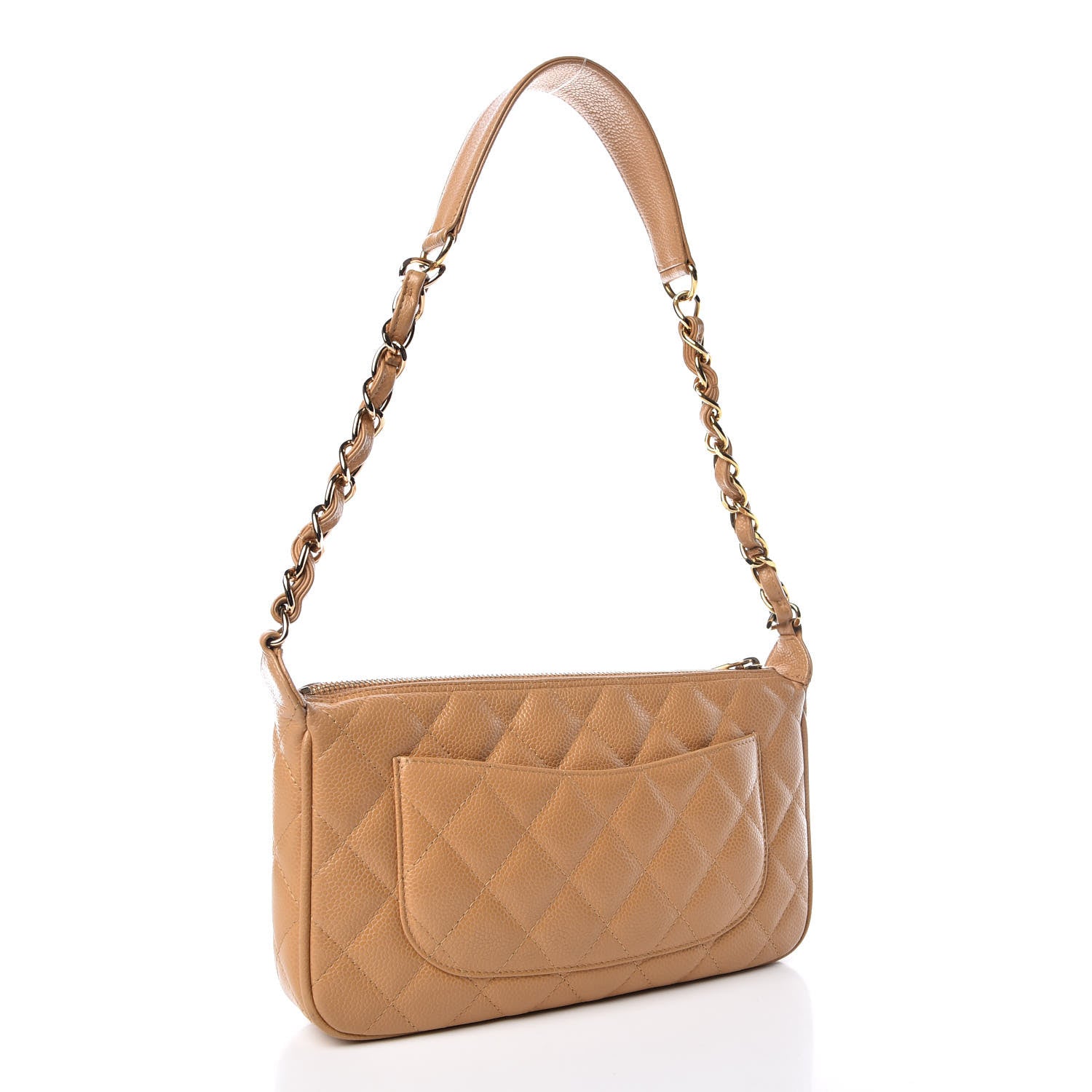 Chanel Caviar Quilted CC Shoulder Bag Beige 3 of 11