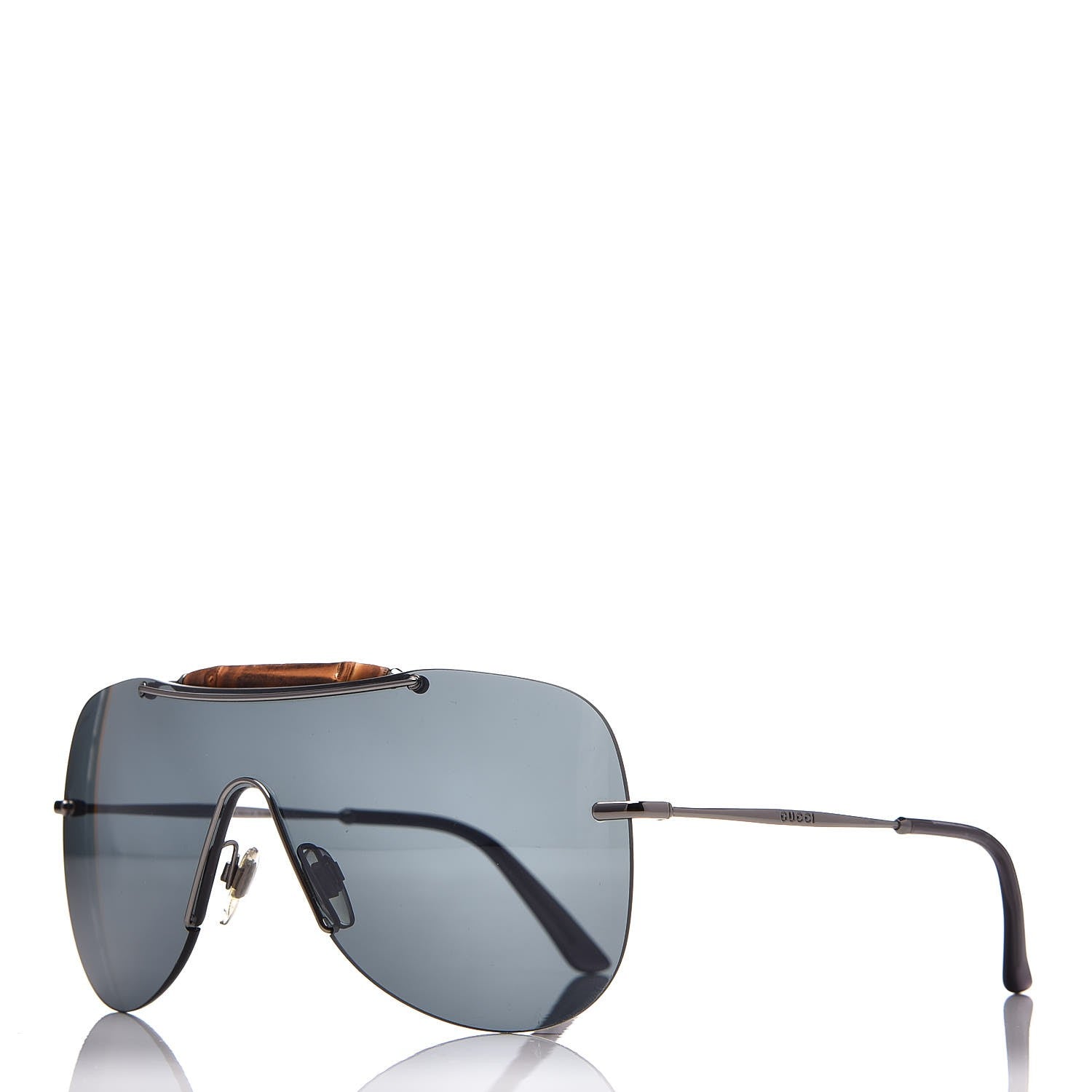 Gucci Metal Bamboo Shield GG 4262/S Sunglasses Black 1 of 9