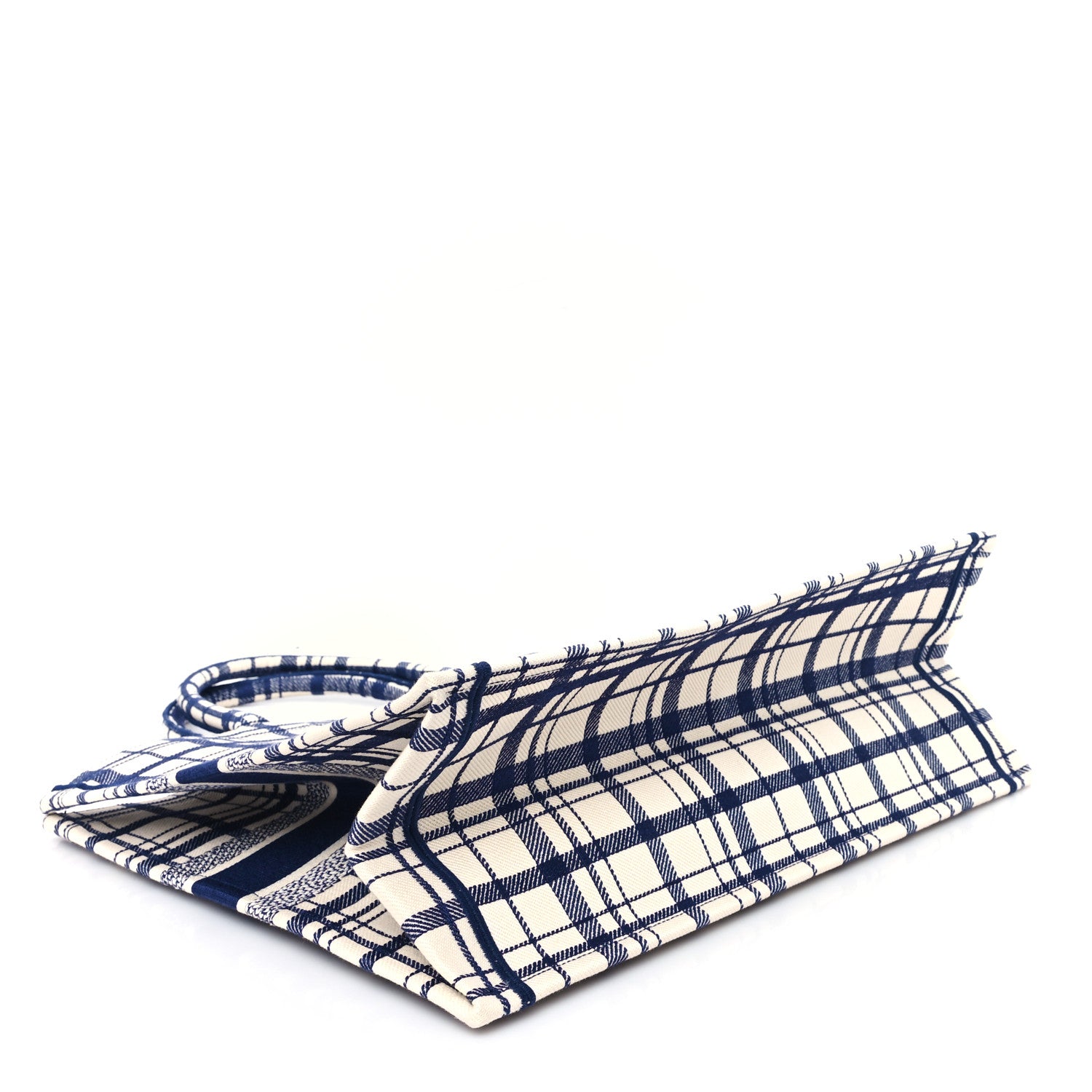 Christian Dior Canvas Embroidered Large Check'n'Dior Book Tote Blue 4 of 11