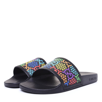 Gucci GG Supreme Monogram Psychedelic Slide Sandals 36 Black Multicolor 4 of 9