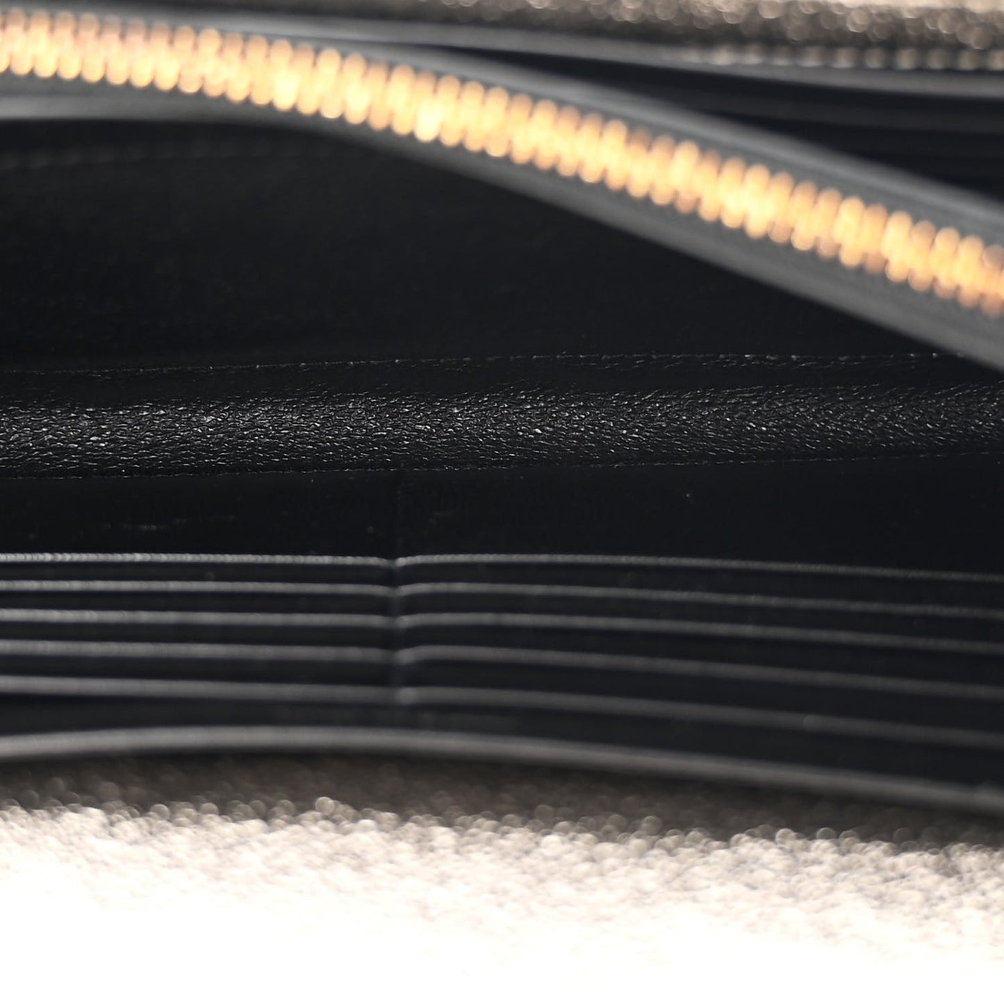 Metallic Grain De Poudre Matelasse Chevron Monogram Chain Wallet Gold