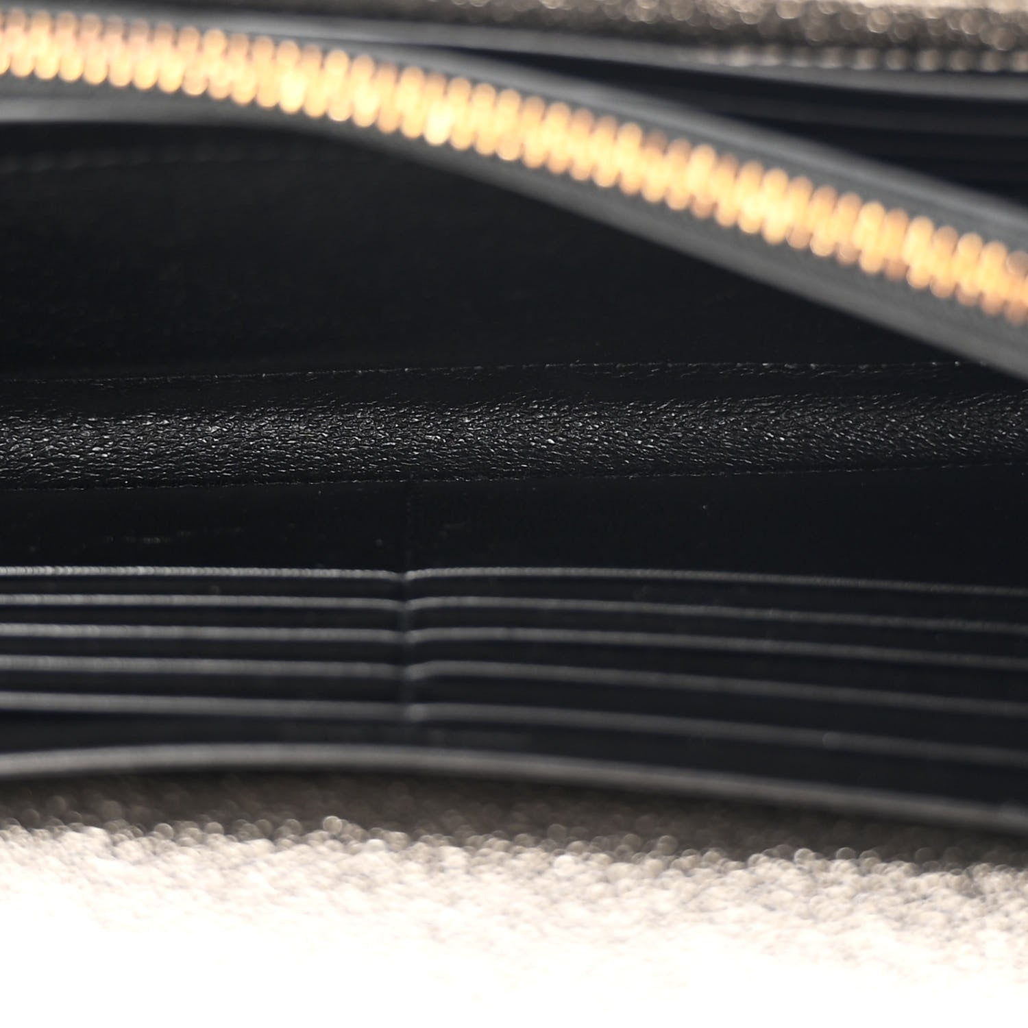 Saint Laurent Metallic Grain De Poudre Matelasse Chevron Monogram Chain Wallet Gold 6 of 11