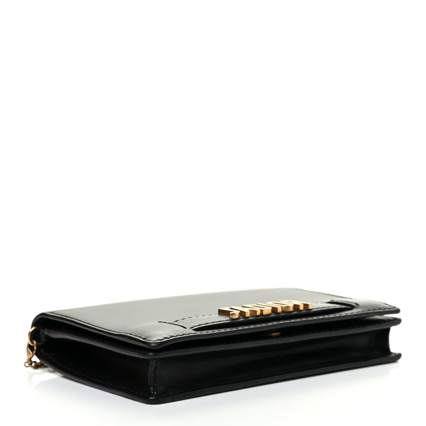 Calfskin J'Adior Wallet on Chain Pouch Black