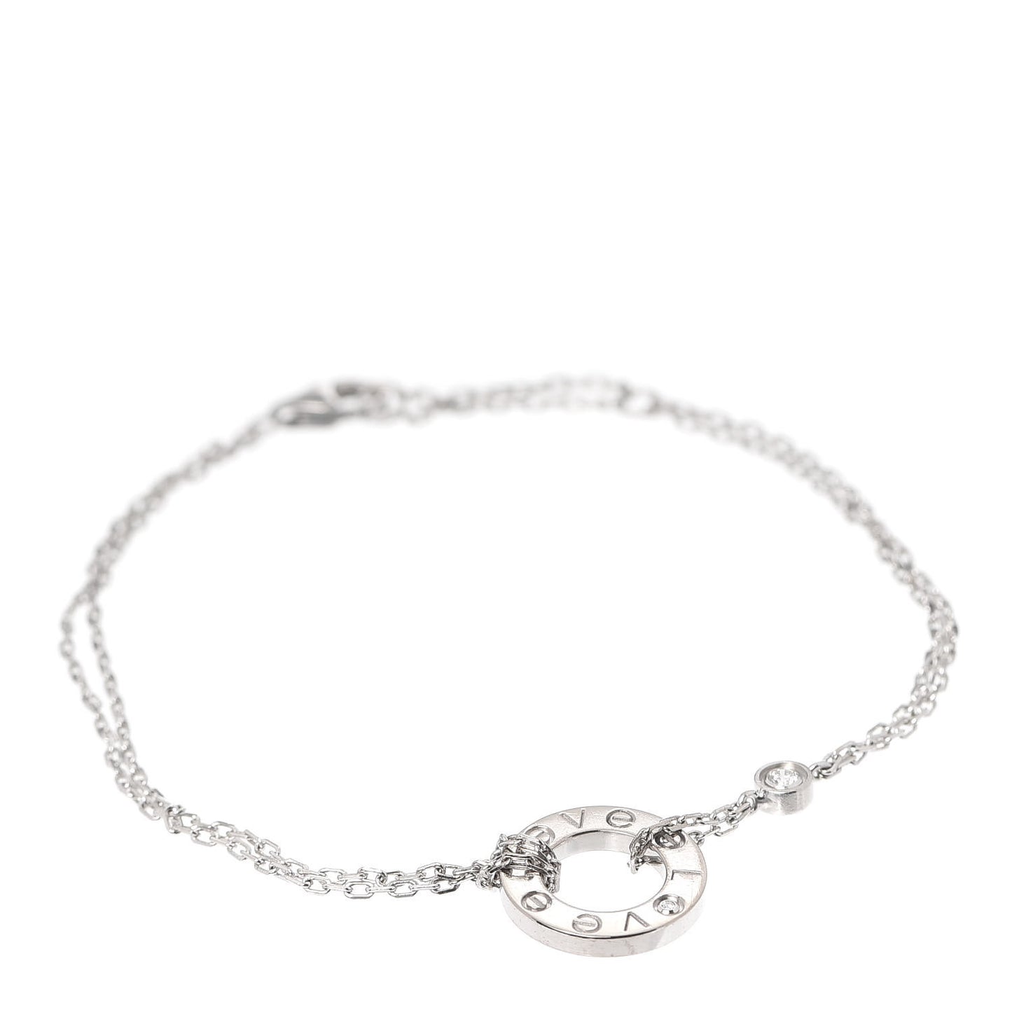 18K White Gold Diamond LOVE Bracelet