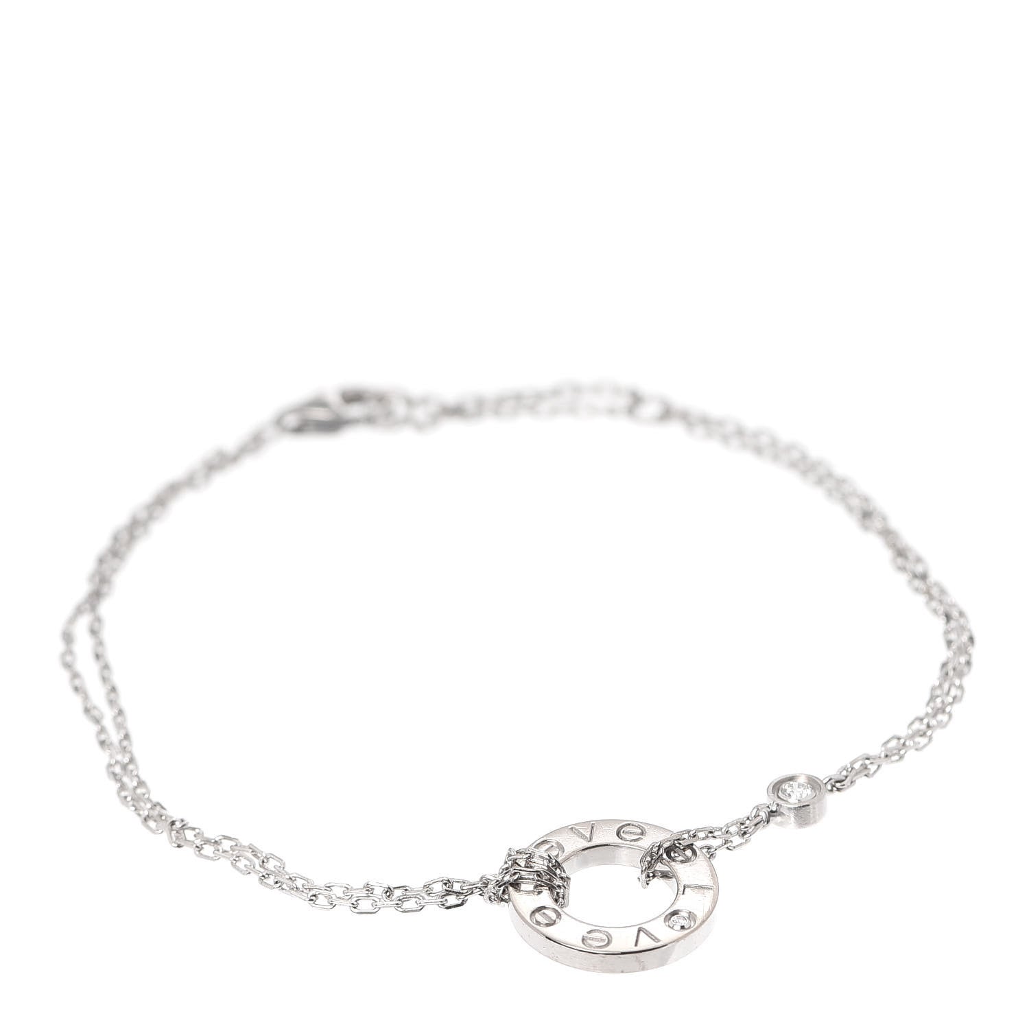 Cartier 18K White Gold Diamond LOVE Bracelet 1 of 5