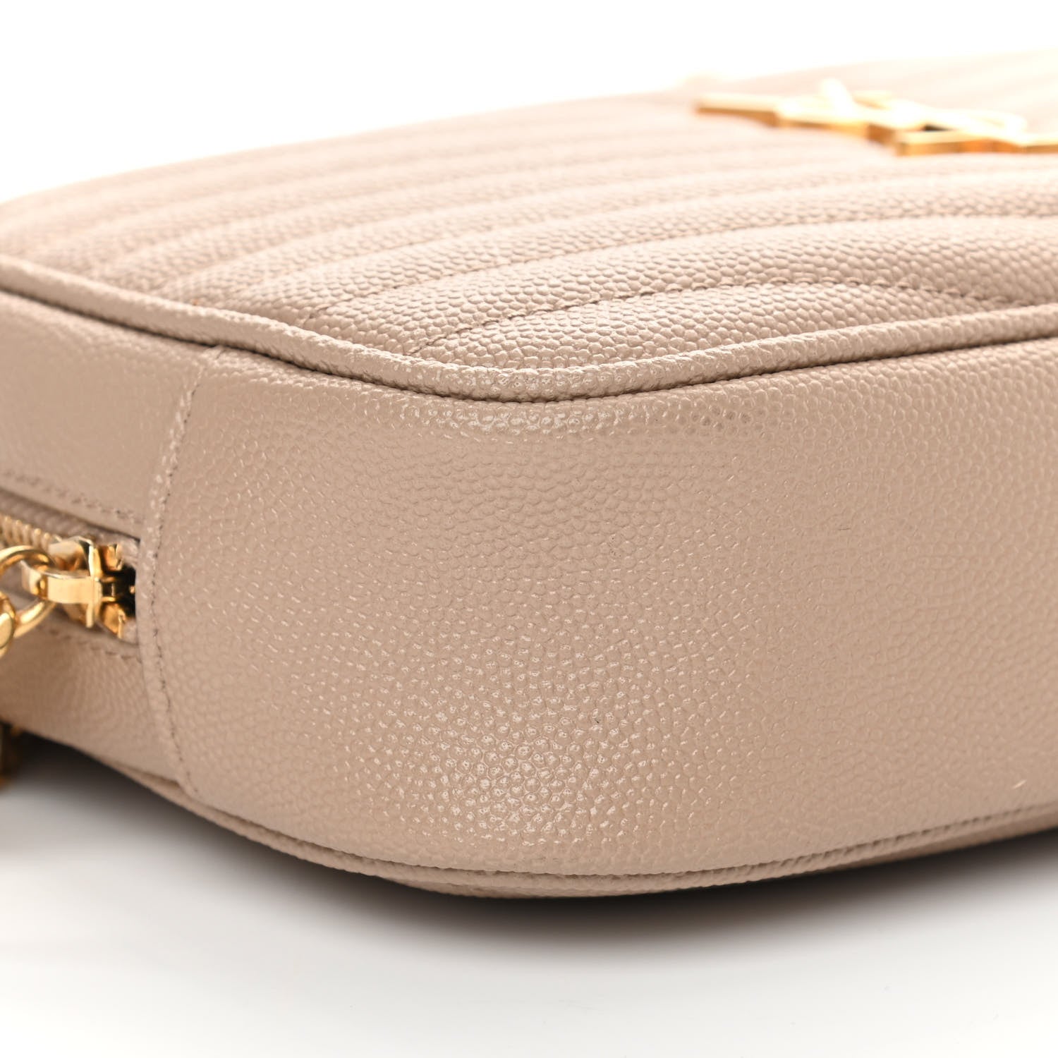 Saint Laurent Grain De Poudre Matelasse Monogram Mini Lou Camera Bag Dark Latte 8 of 12