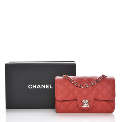 Chanel Caviar Quilted Mini Rectangular Flap Red 8 of 8