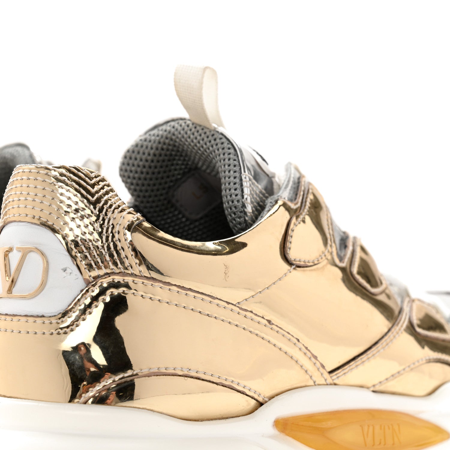 Valentino Garavani Metallic Nappa Patent Bounce Sneaker 36.5 Gold 9 of 12