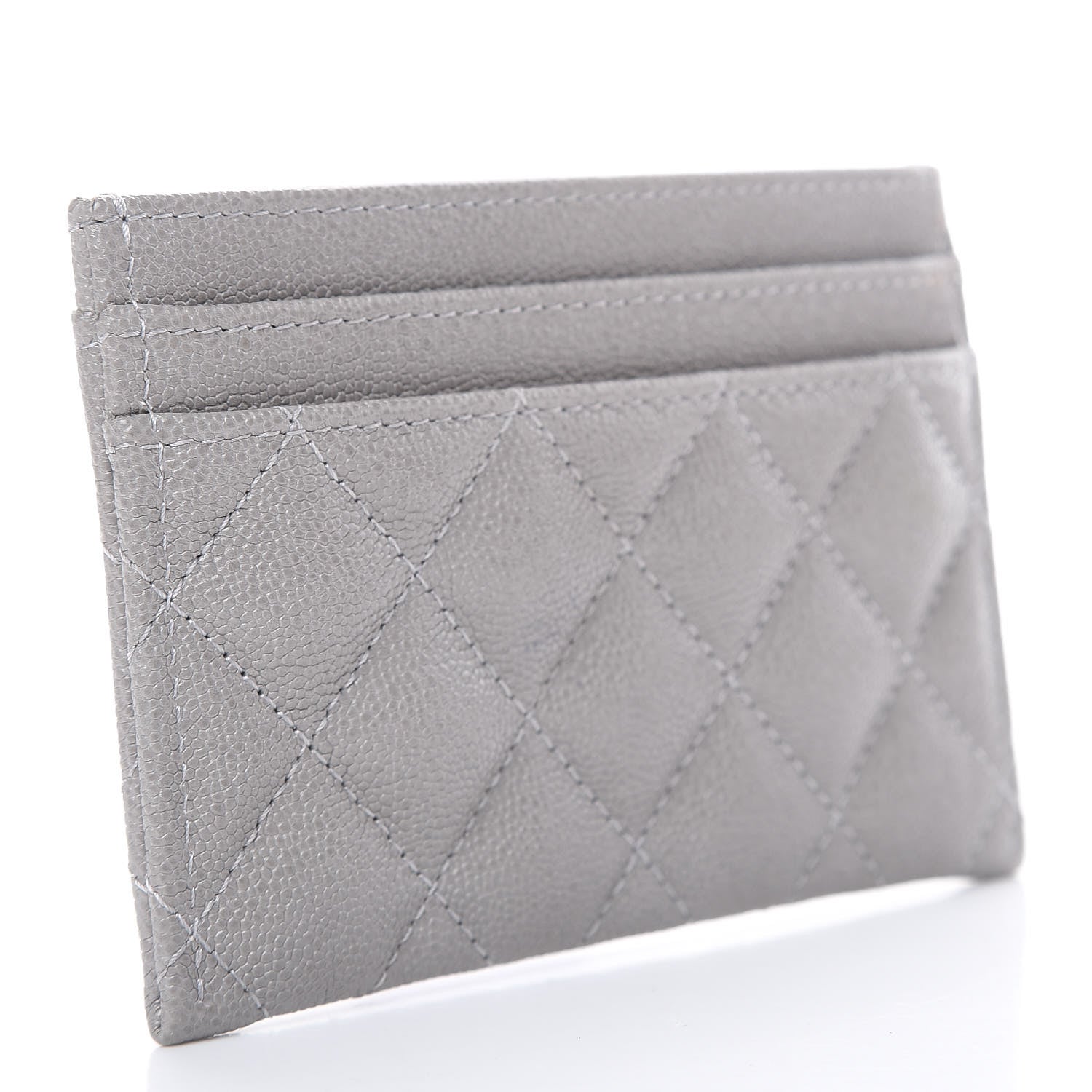 Chanel Caviar Quilted Boy Card Holder Grey 3 of 10