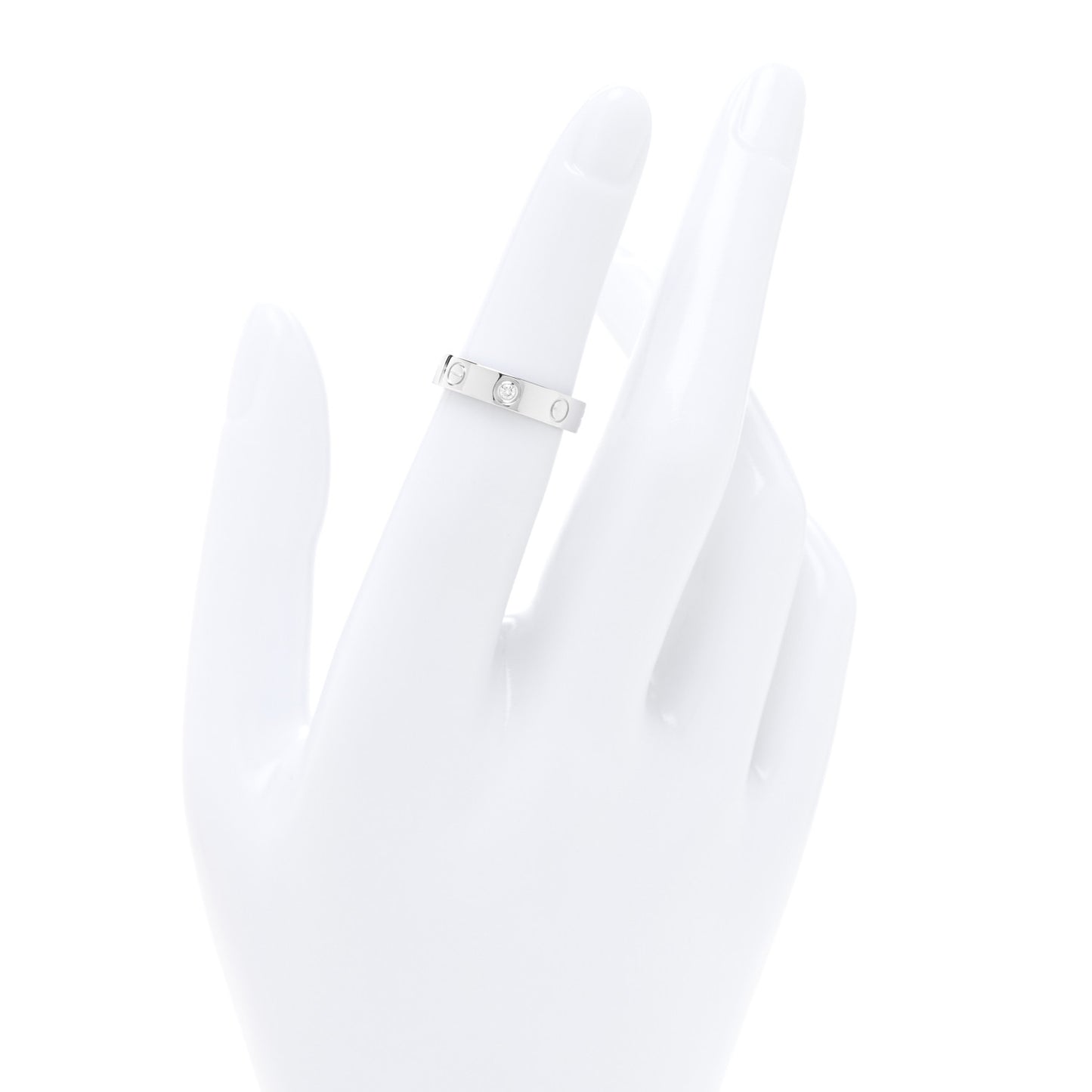 18K White Gold Diamond 4mm LOVE Wedding Band Ring 49 5