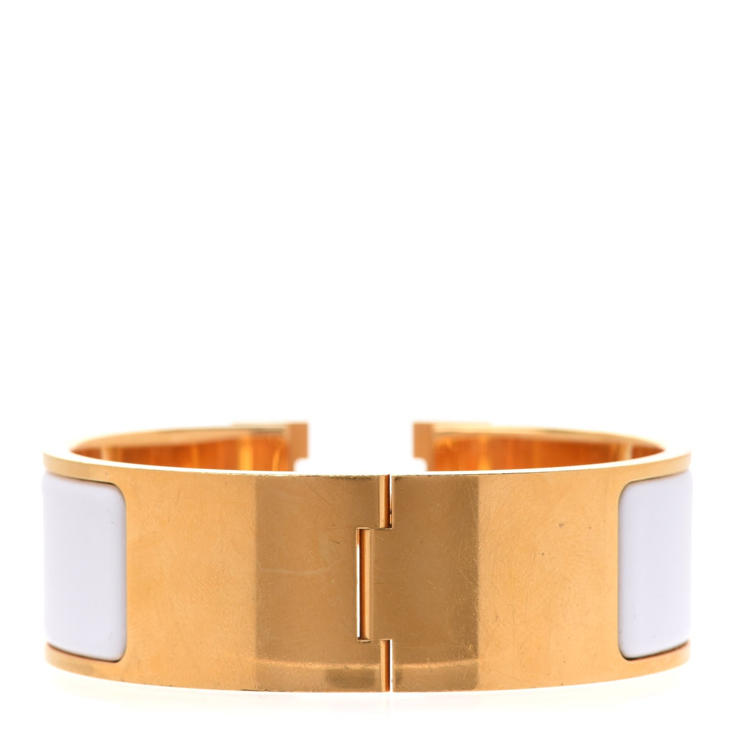 Hermes Enamel Wide Clic Clac H Bracelet PM White 3 of 7