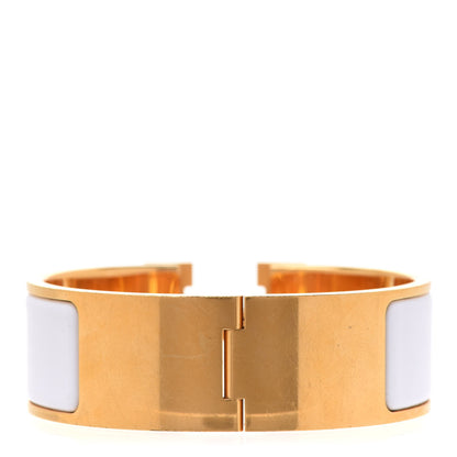 Hermes Enamel Wide Clic Clac H Bracelet PM White 3 of 7