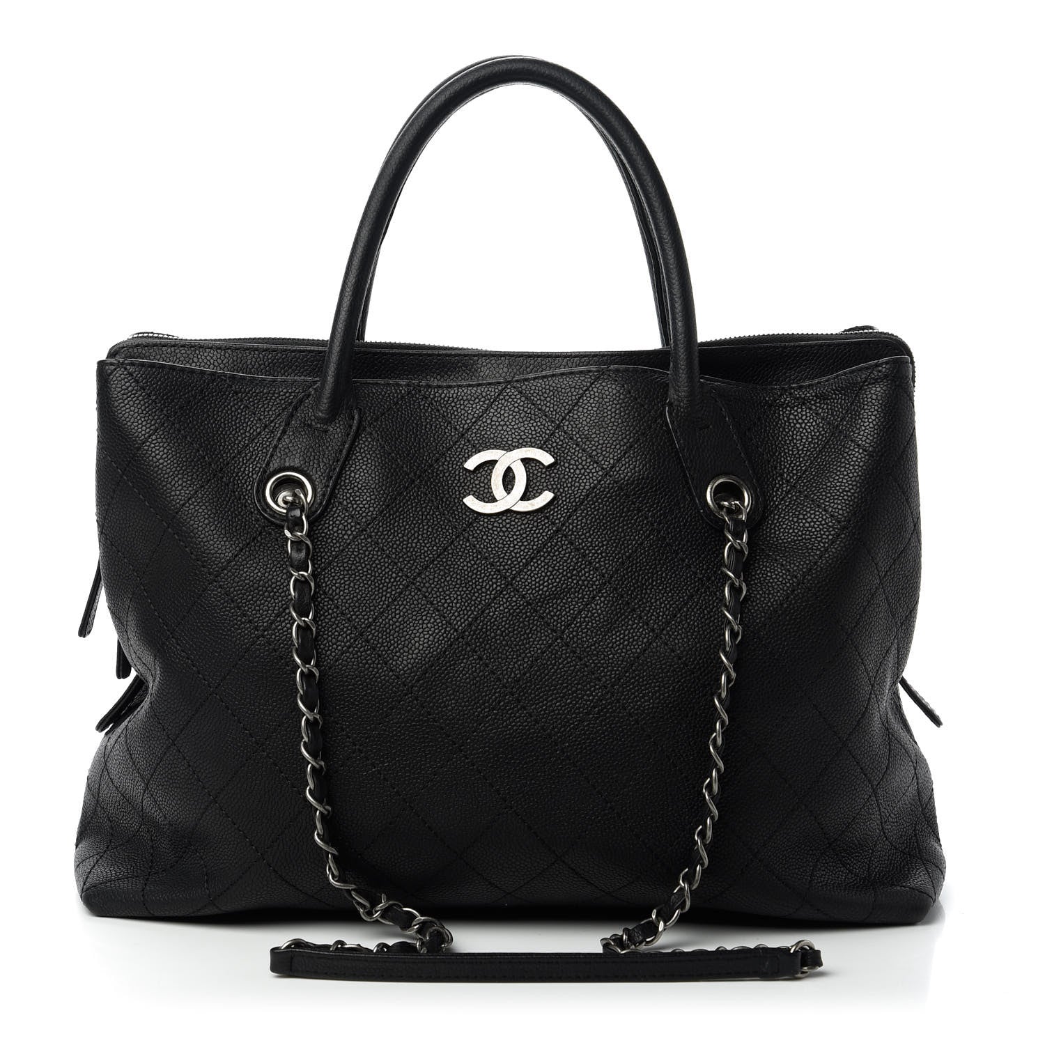 Chanel Grained Vegetal Calfskin Urban Shopping Tote Black 1 of 12