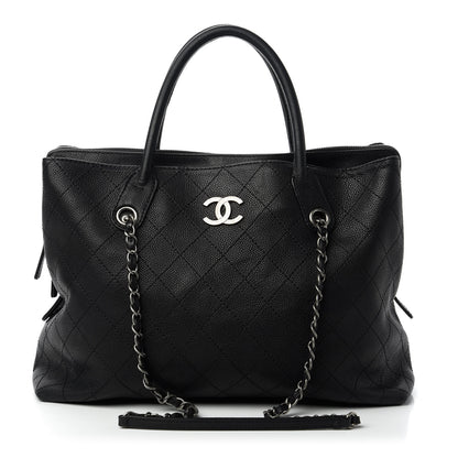 Chanel Grained Vegetal Calfskin Urban Shopping Tote Black 1 of 12