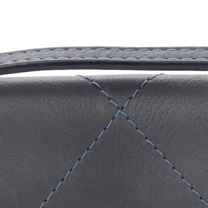 Chanel Washed Calfskin Diamond Stitch Hamptons Clutch With Chain Blue 11 of 13