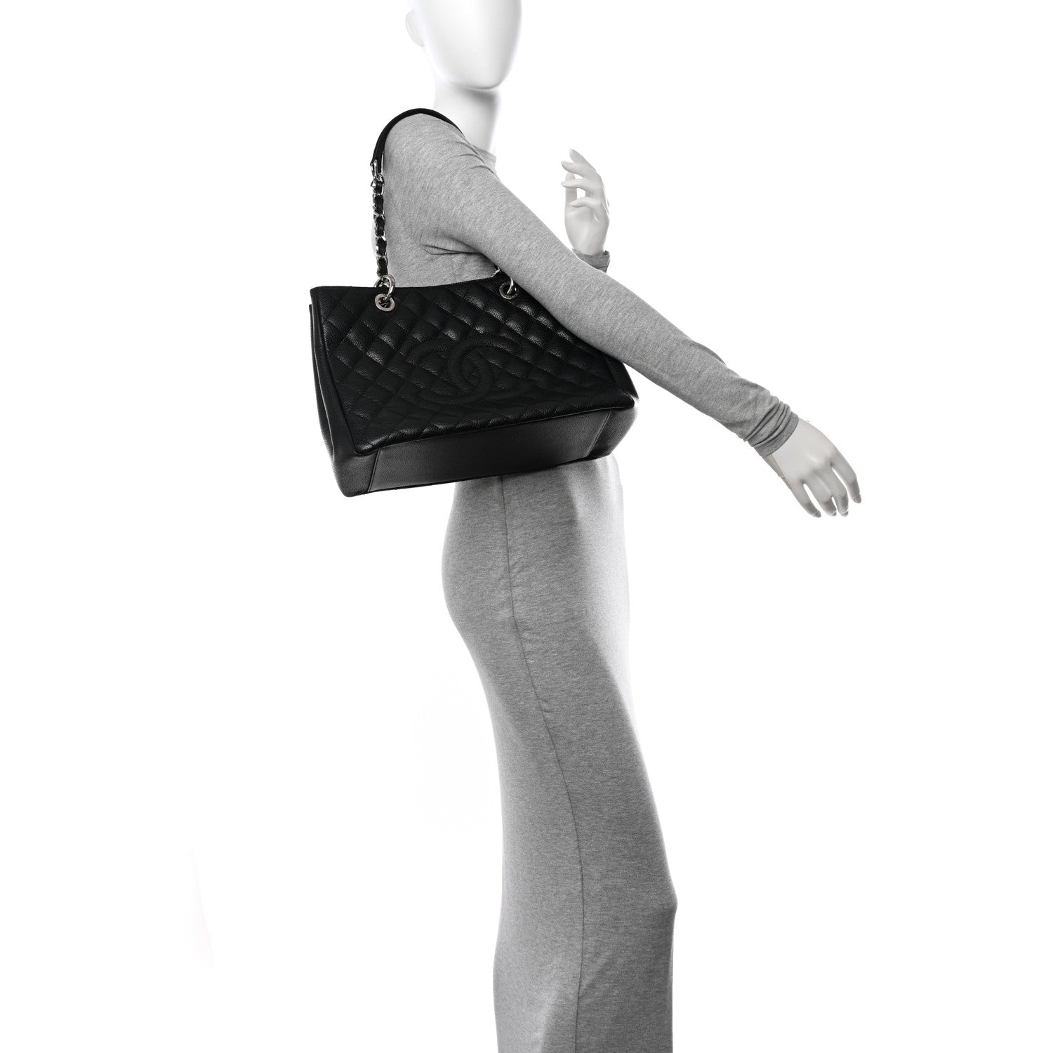 Chanel Caviar Quilted Grand Shopping Tote GST Black 2 of 11