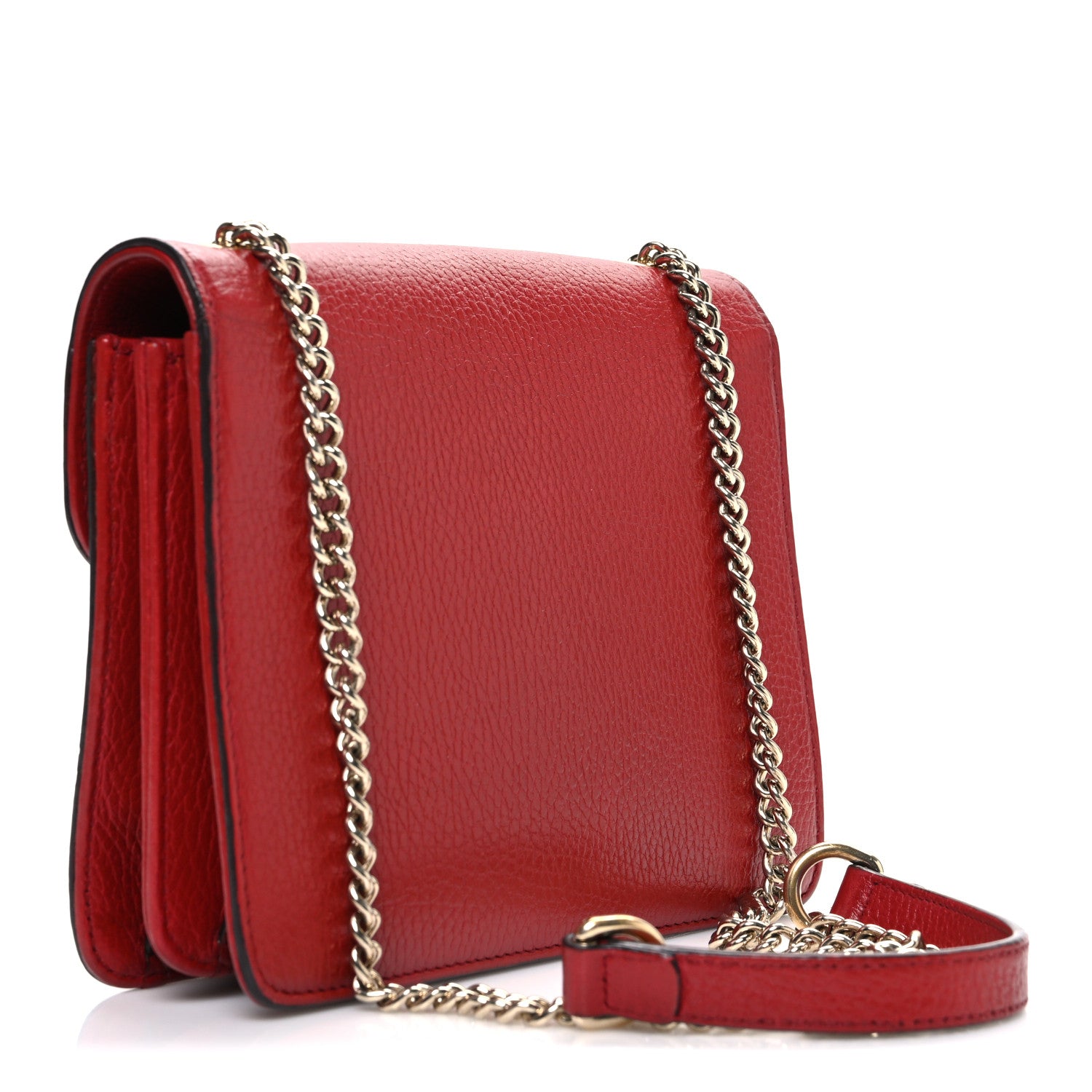 Gucci Dollar Calfskin Small Interlocking G Shoulder Bag Red 3 of 10