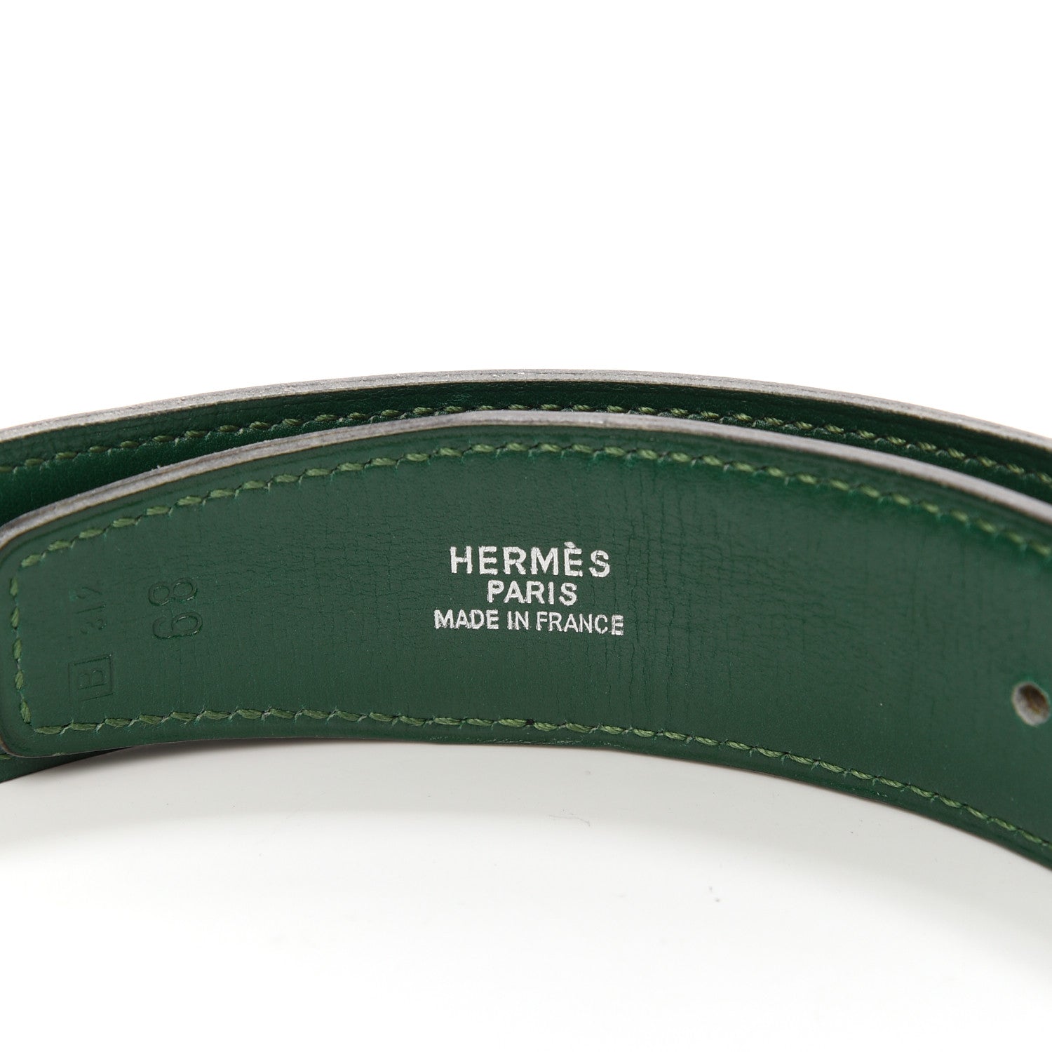 Hermes Box 32mm H Belt Black Vert Clair 3 of 6
