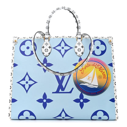 Louis Vuitton Monogram Giant Forte Dei Marmi Onthego Blue 1 of 13