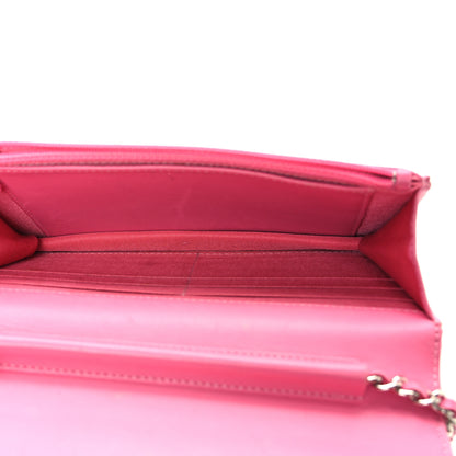 Chanel Faded Lambskin Quilted Zephyr Wallet on Chain WOC Dark Pink 5 of 13