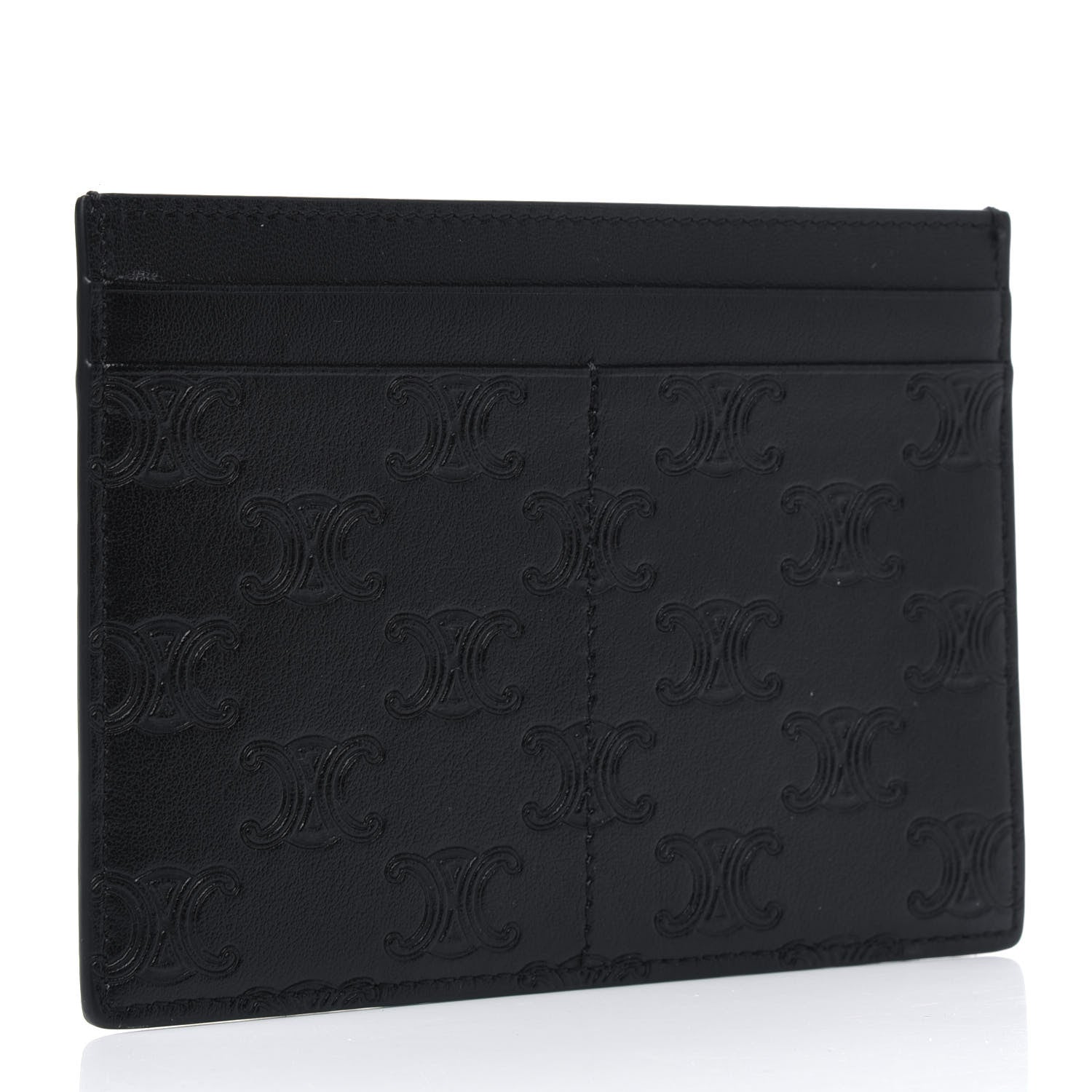 Celine Smooth Calfskin Triomphe Embossed Card Holder Black 2 of 3