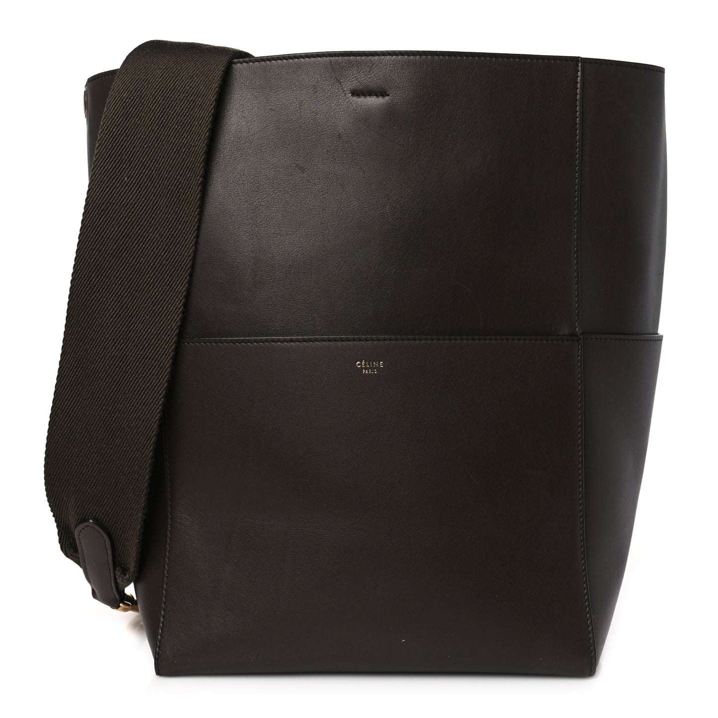 Supersoft Calfskin Sangle Bucket Bag Wood